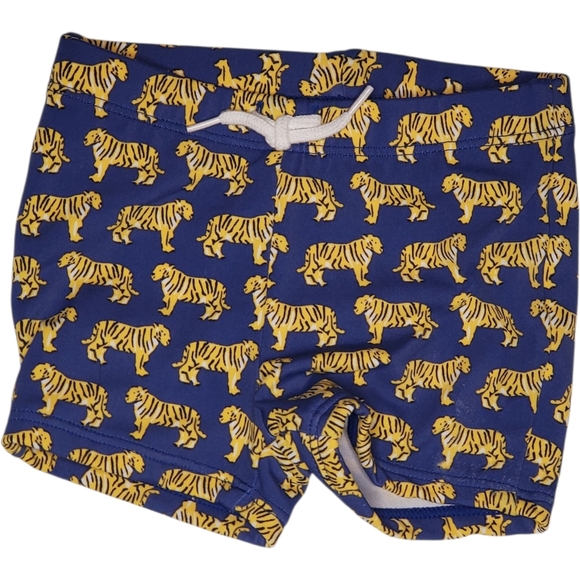 Janie and Jack Swim Trunks Blue|Yellow Tigers Baby Boys 3-6 Months - Picture 1 of 4